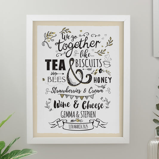 Personalised We go Together White Poster Frame - MK&JD Gifts