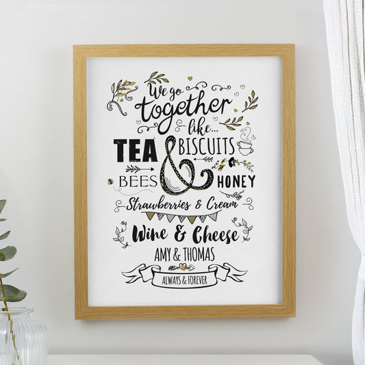 Personalised We go Together Oak Poster Frame - MK&JD Gifts