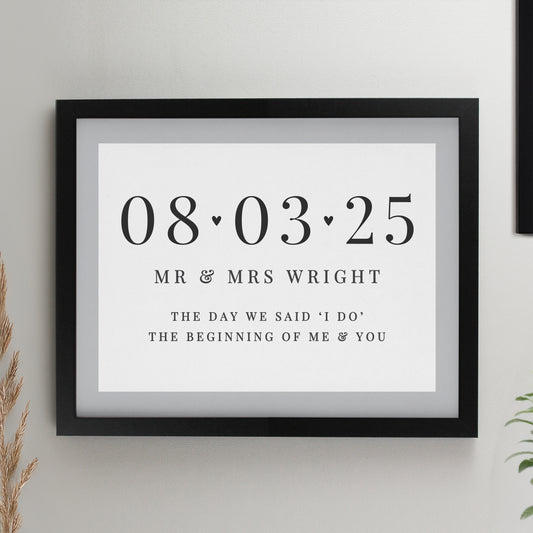 Personalised Special Date Black Poster Frame - MK&JD Gifts