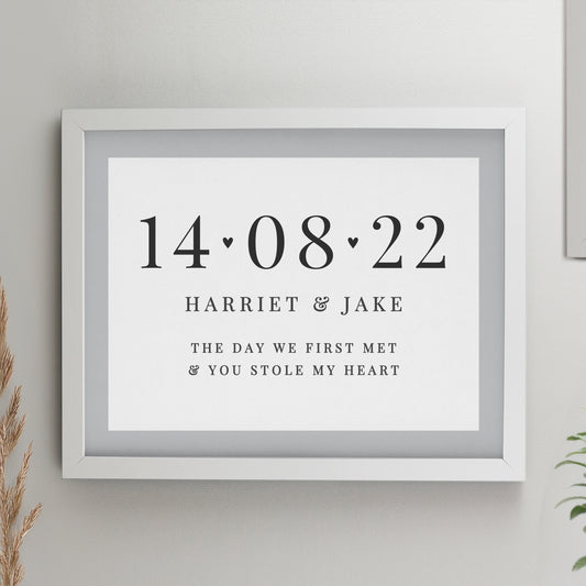 Personalised Special Date White Poster Frame - MK&JD Gifts