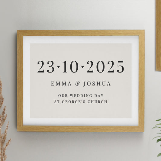 Personalised Special Date Oak Poster Frame - MK&JD Gifts