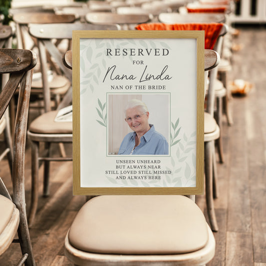 Personalised Reserved For Photo Upload Oak Poster Frame - MK&JD Gifts
