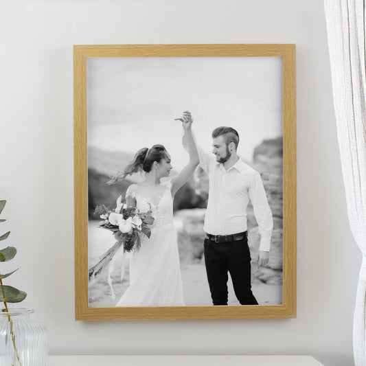 Personalised Photo Upload Oak Poster Frame - MK&JD Gifts