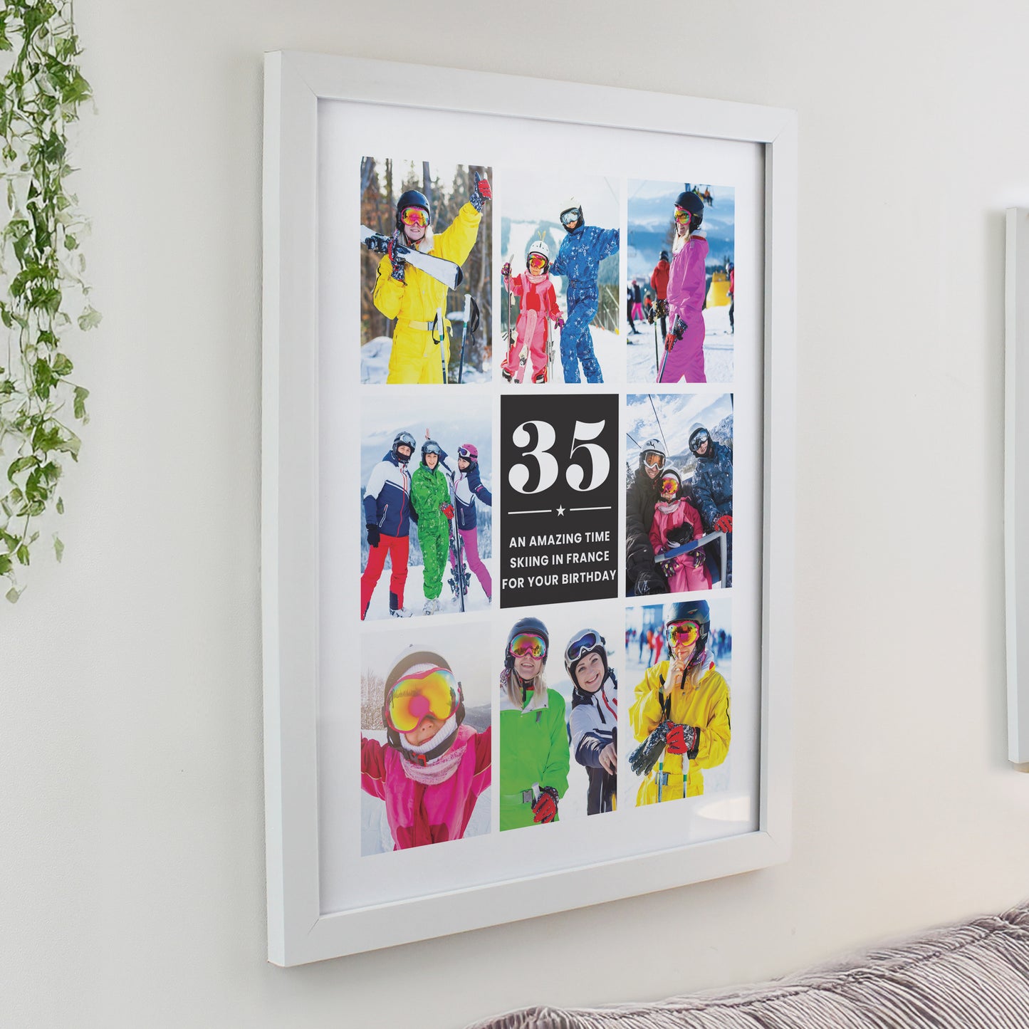 Personalised Big Number Multi Photo Upload White Poster Frame - MK&JD Gifts