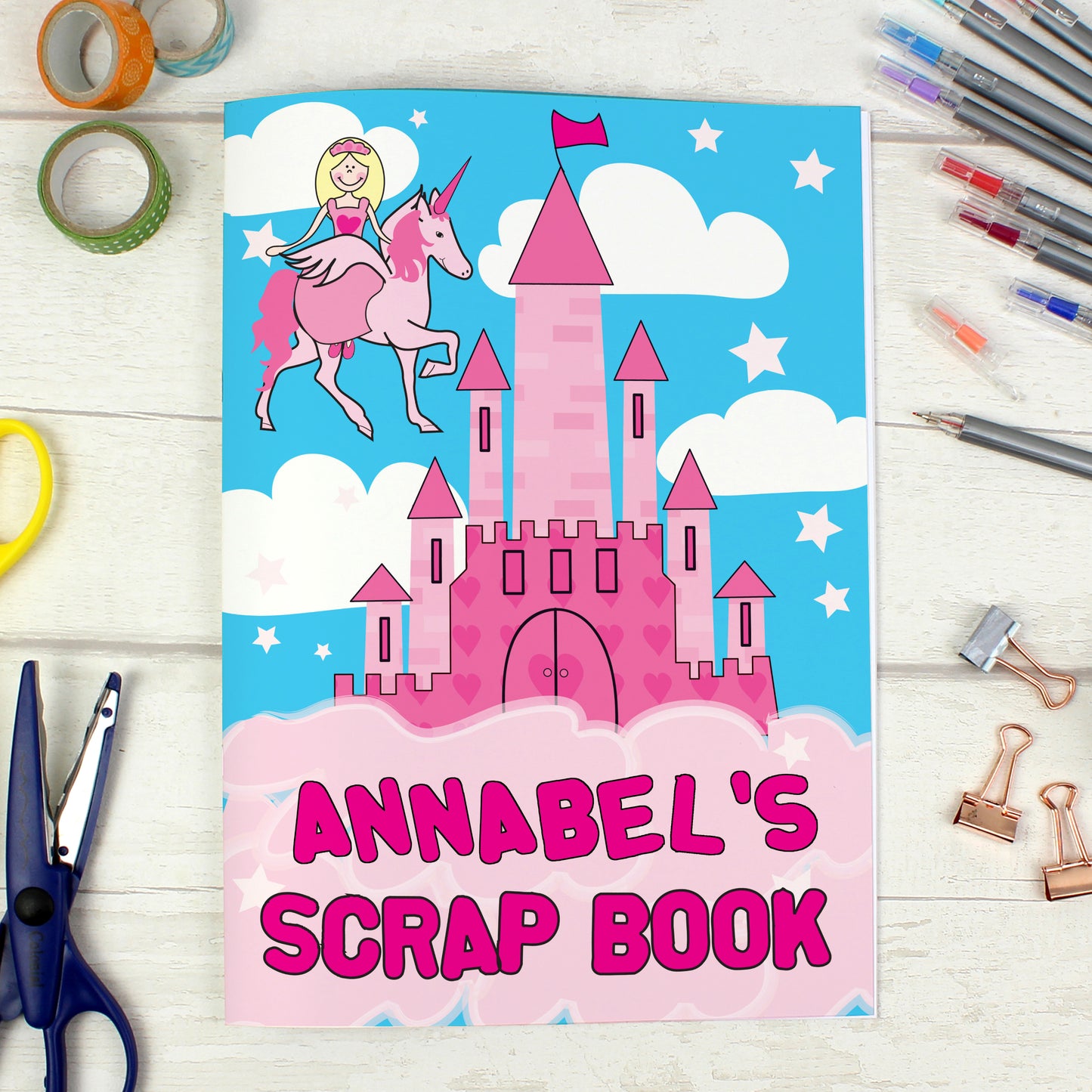 Personalised Princess & Unicorn - A4 Scrapbook - MK&JD Gifts