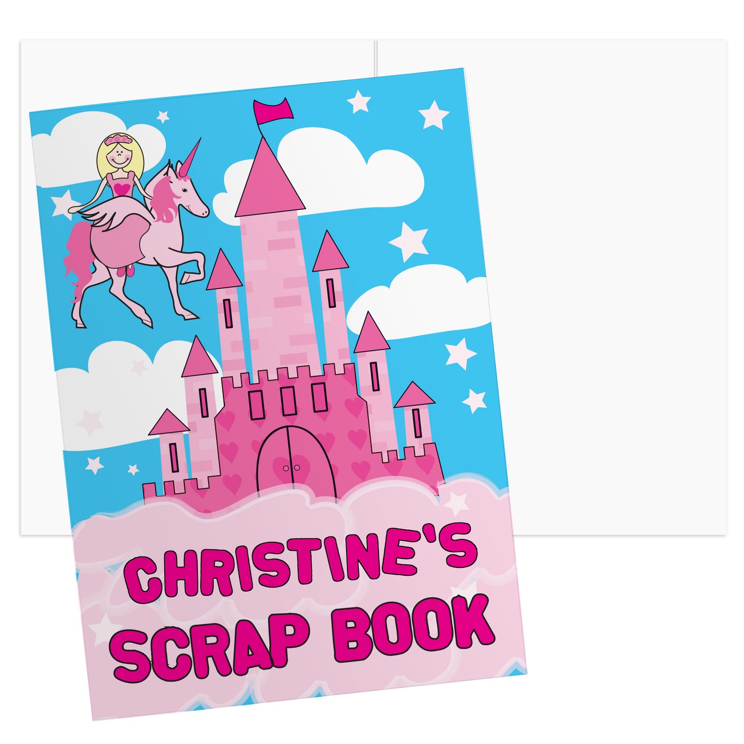 Personalised Princess & Unicorn - A4 Scrapbook - MK&JD Gifts
