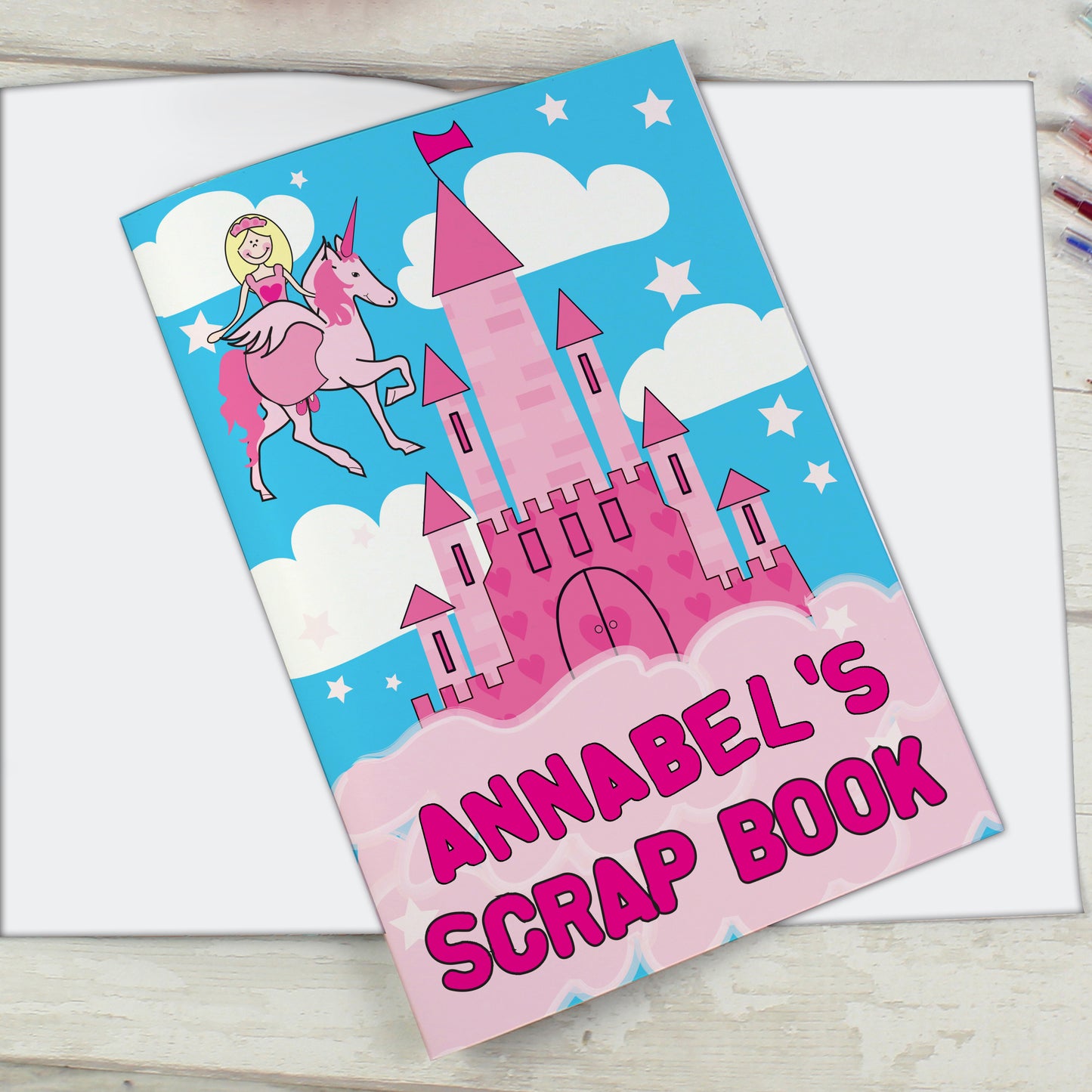 Personalised Princess & Unicorn - A4 Scrapbook - MK&JD Gifts