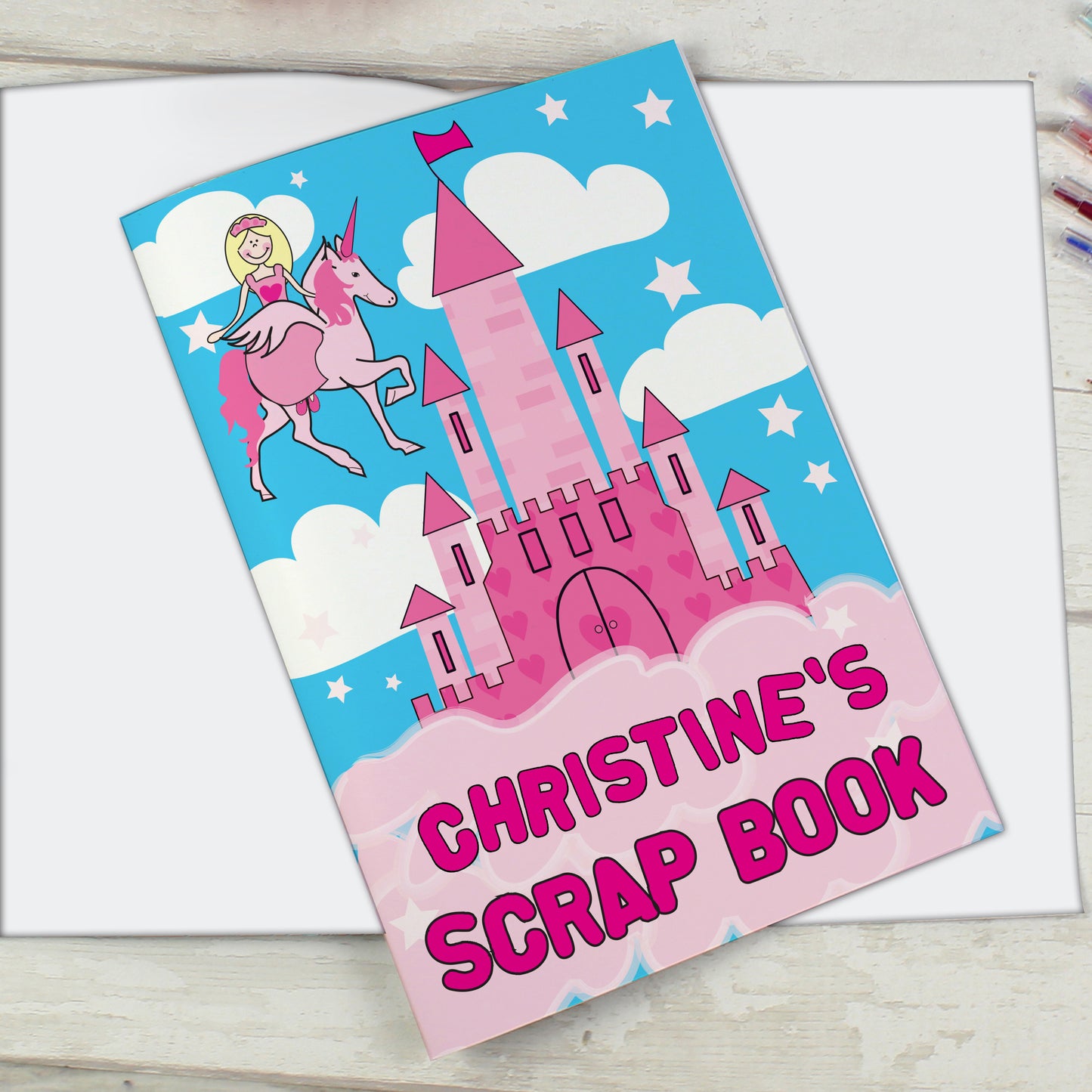 Personalised Princess & Unicorn - A4 Scrapbook - MK&JD Gifts