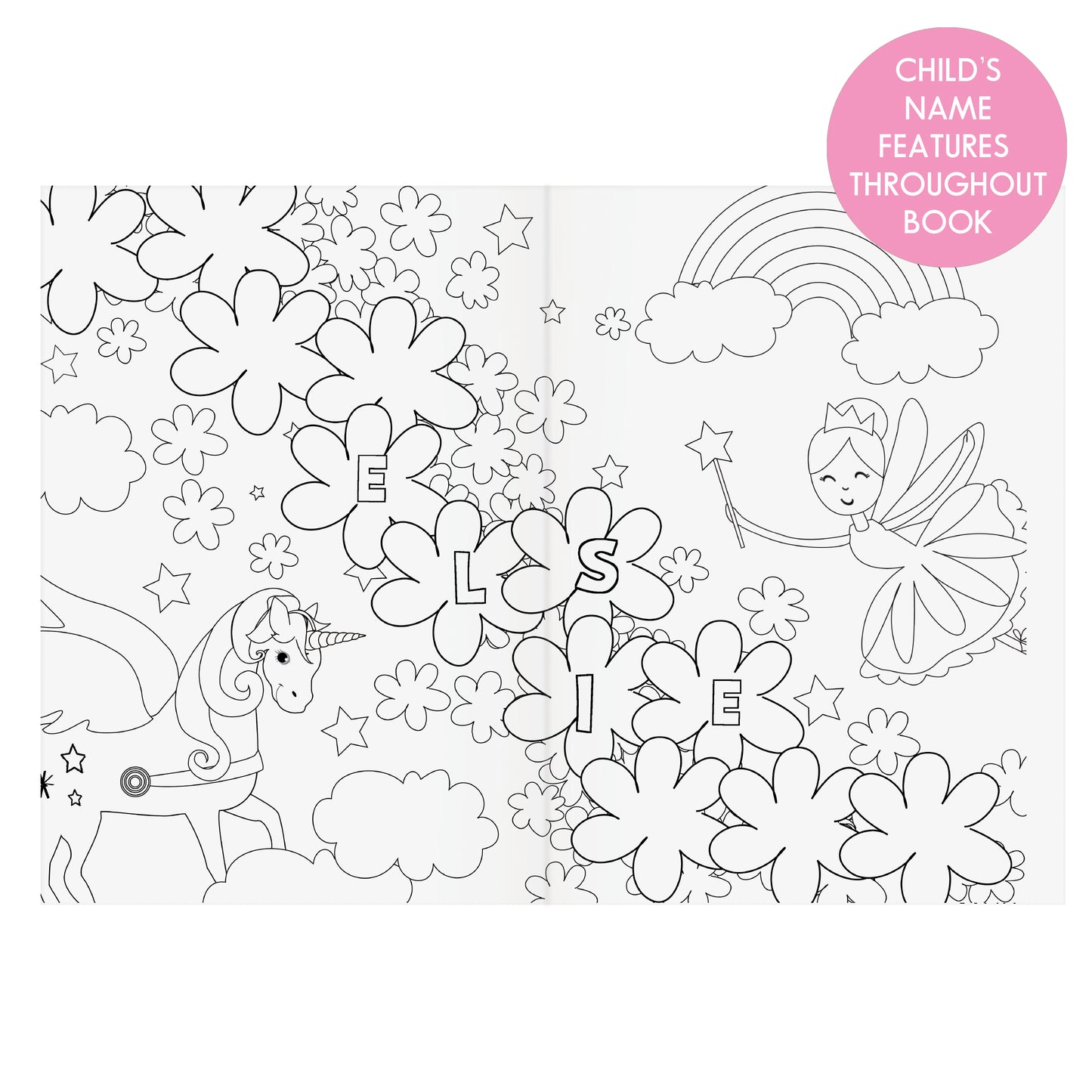 Personalised Princess & Unicorn Colouring Book - MK&JD Gifts