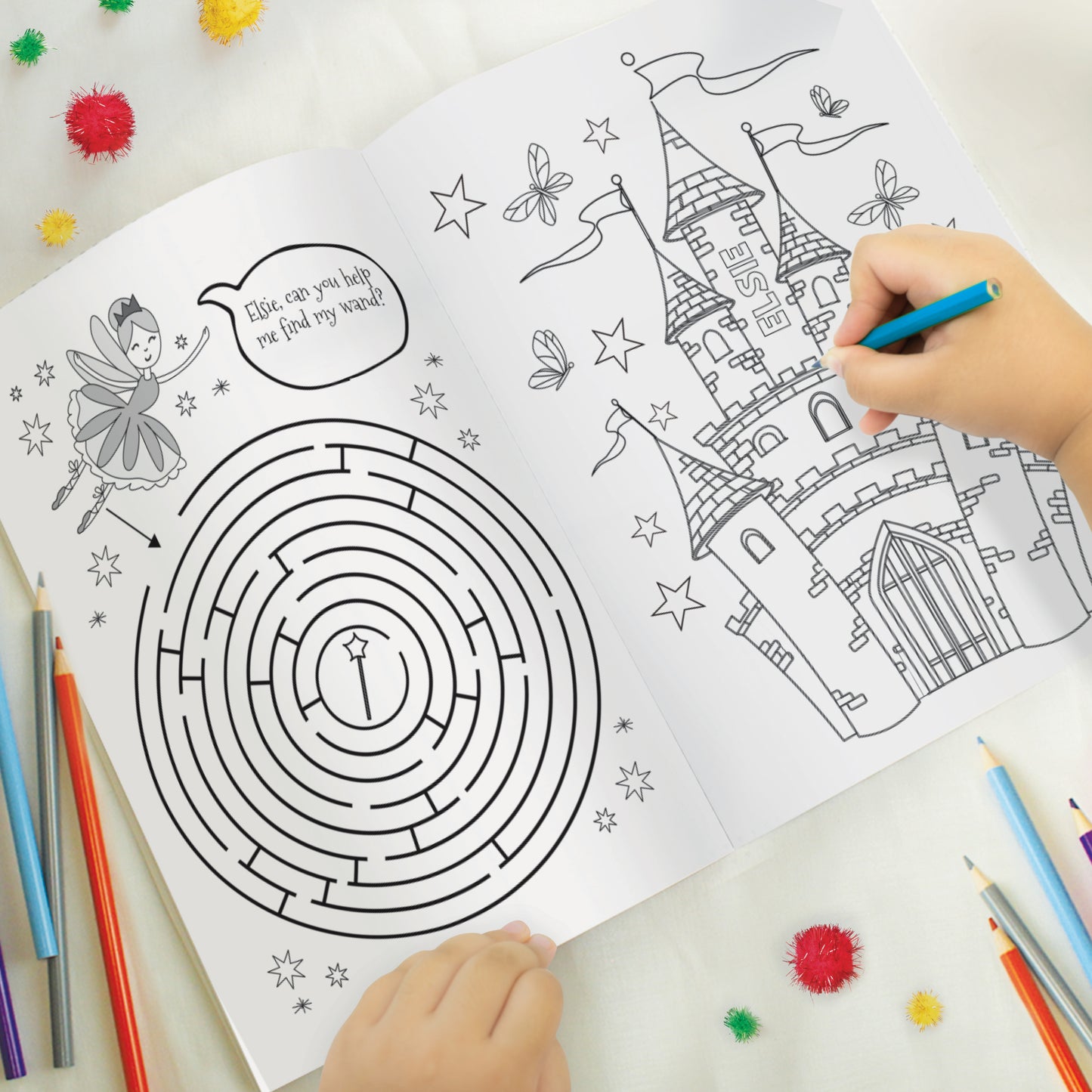 Personalised Princess & Unicorn Colouring Book - MK&JD Gifts