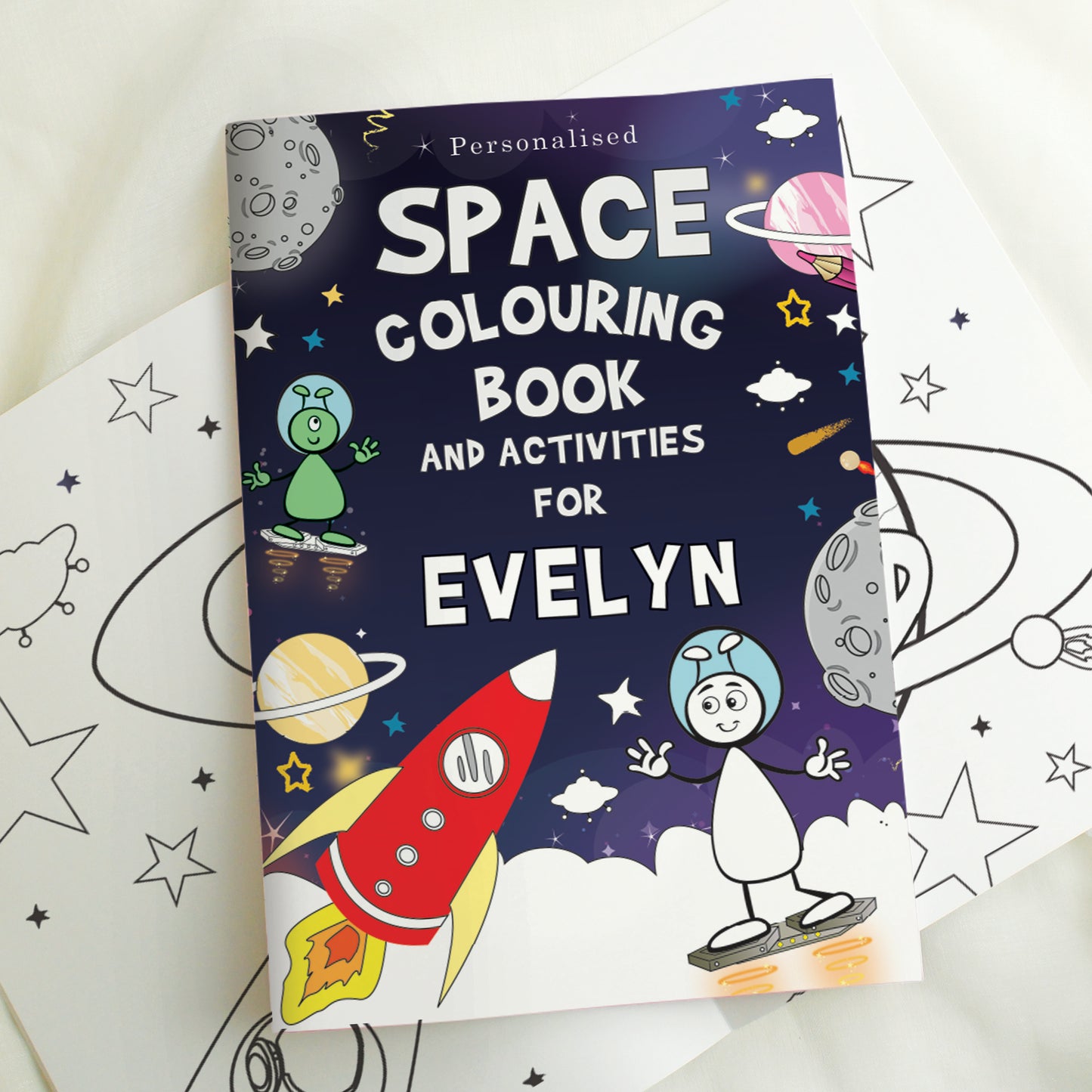 Personalised Space Colouring Book - MK&JD Gifts