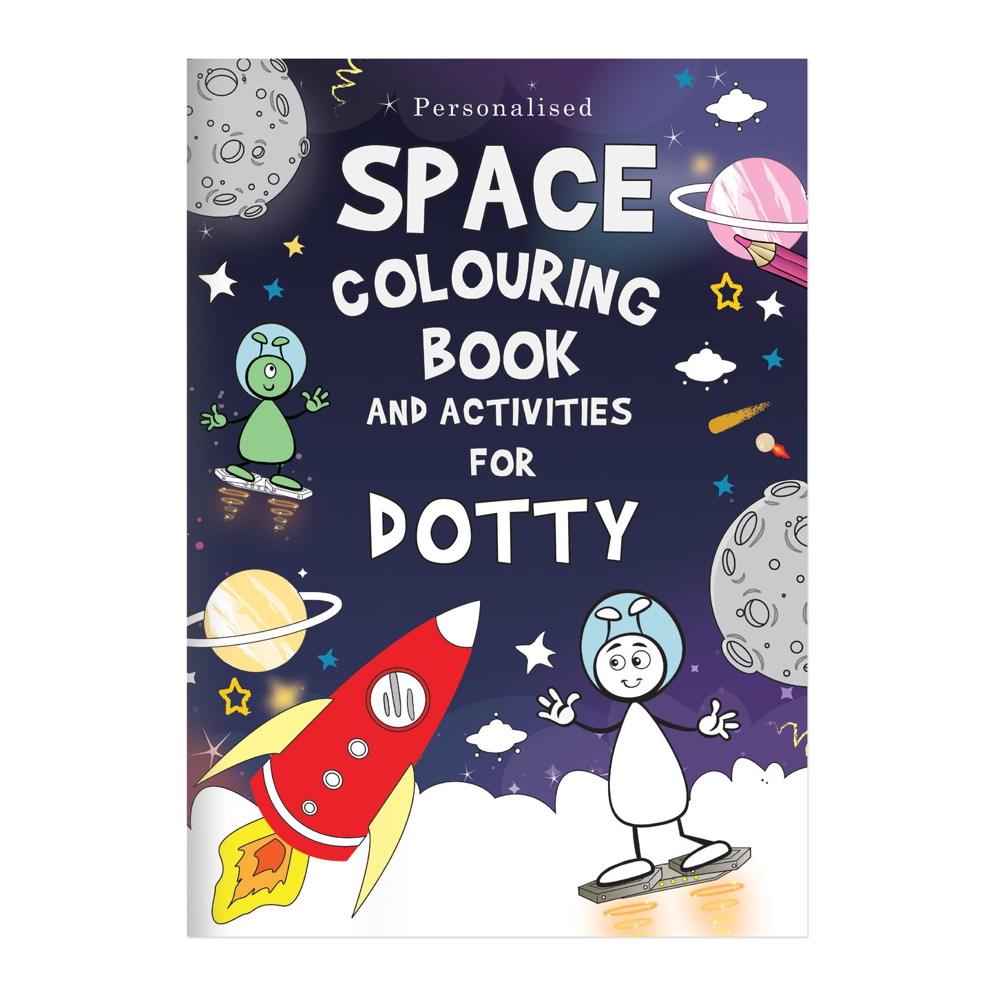 Personalised Space Colouring Book - MK&JD Gifts