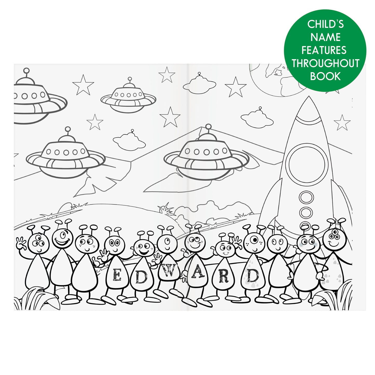 Personalised Space Colouring Book - MK&JD Gifts