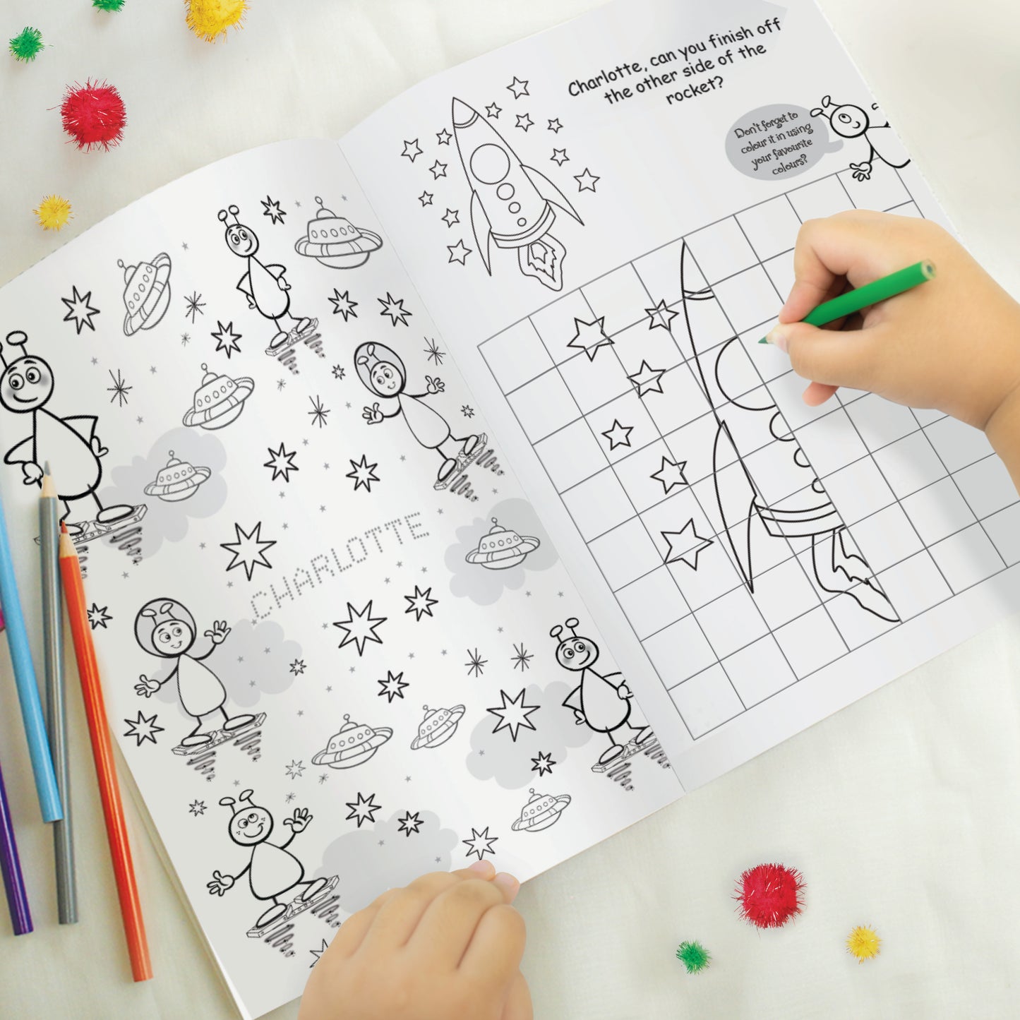 Personalised Space Colouring Book - MK&JD Gifts