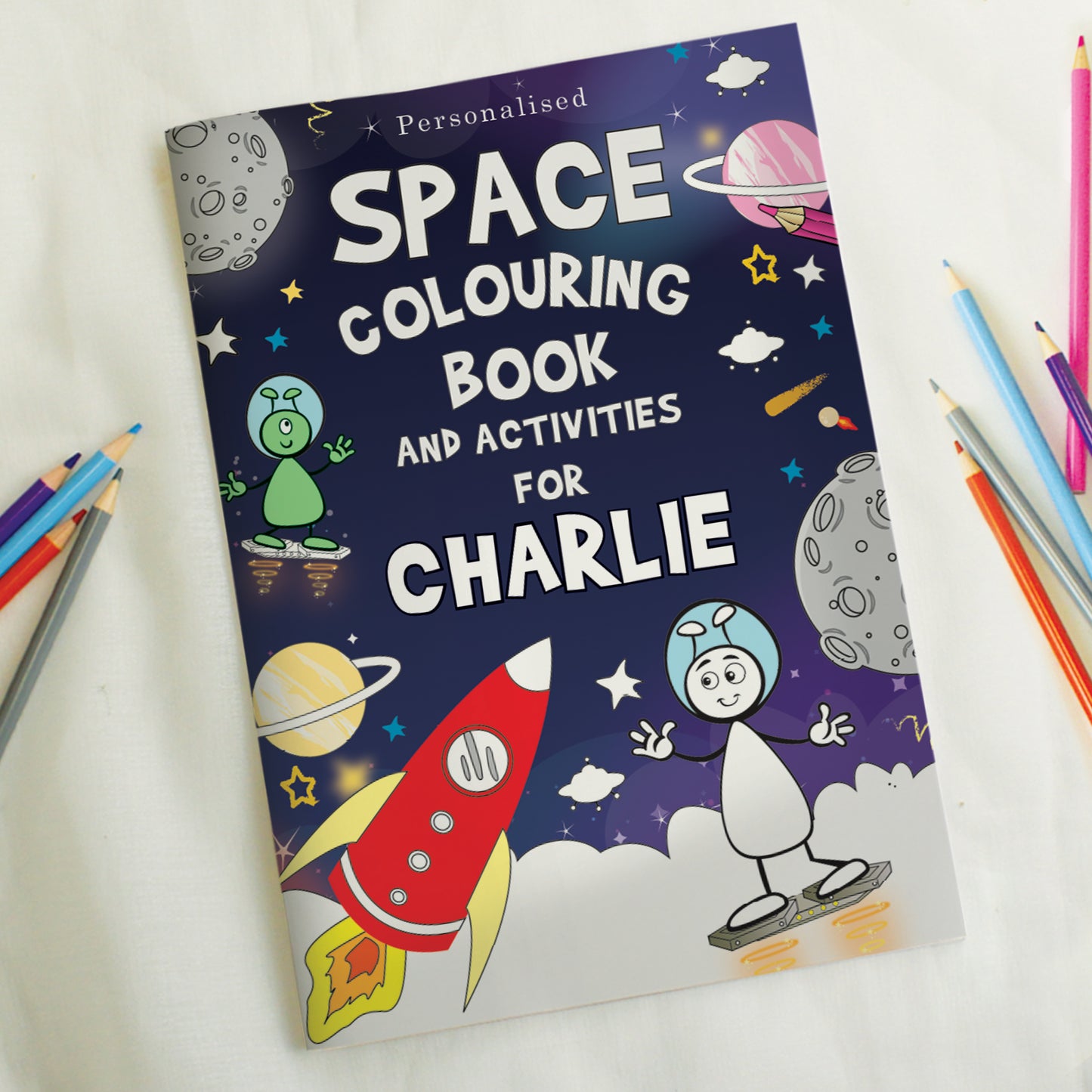 Personalised Space Colouring Book - MK&JD Gifts