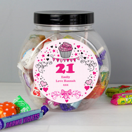 Personalised Birthday Big Age Sweet Jar - MK&JD Gifts