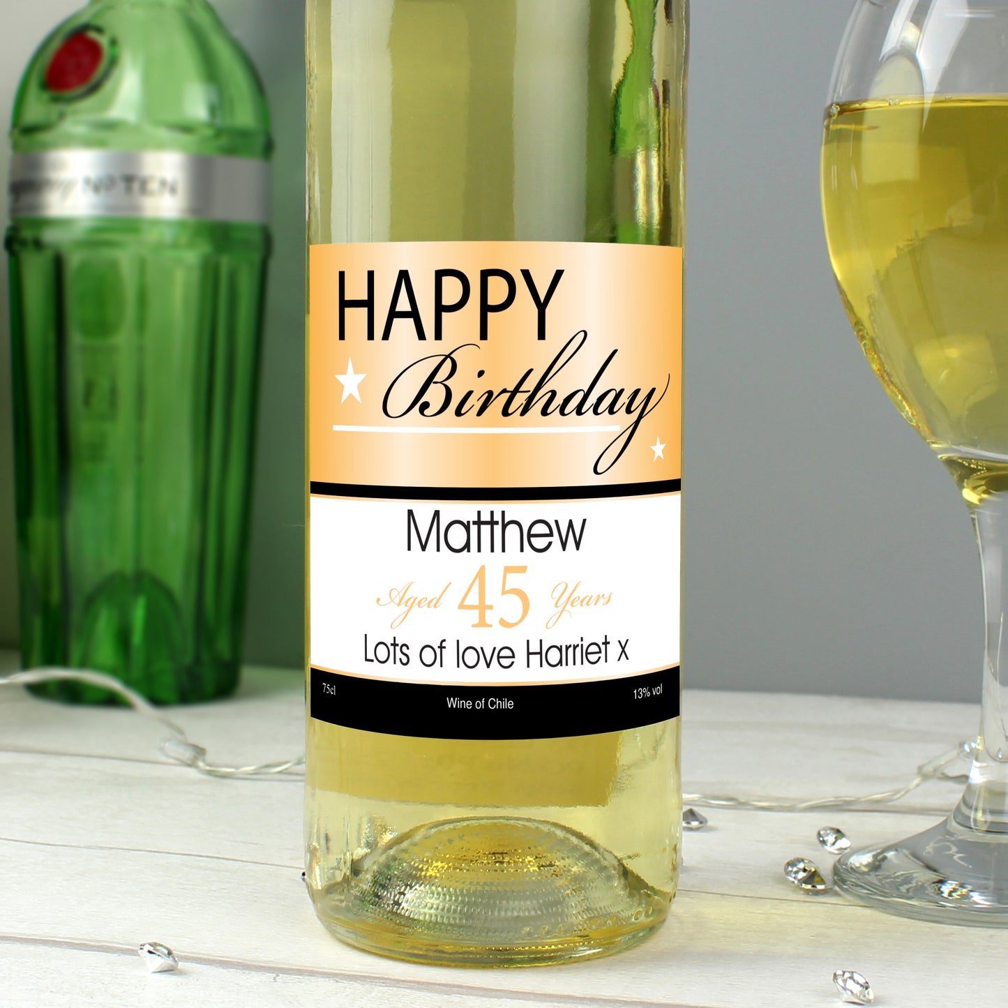 Personalised Happy Birthday White Wine - MK&JD Gifts