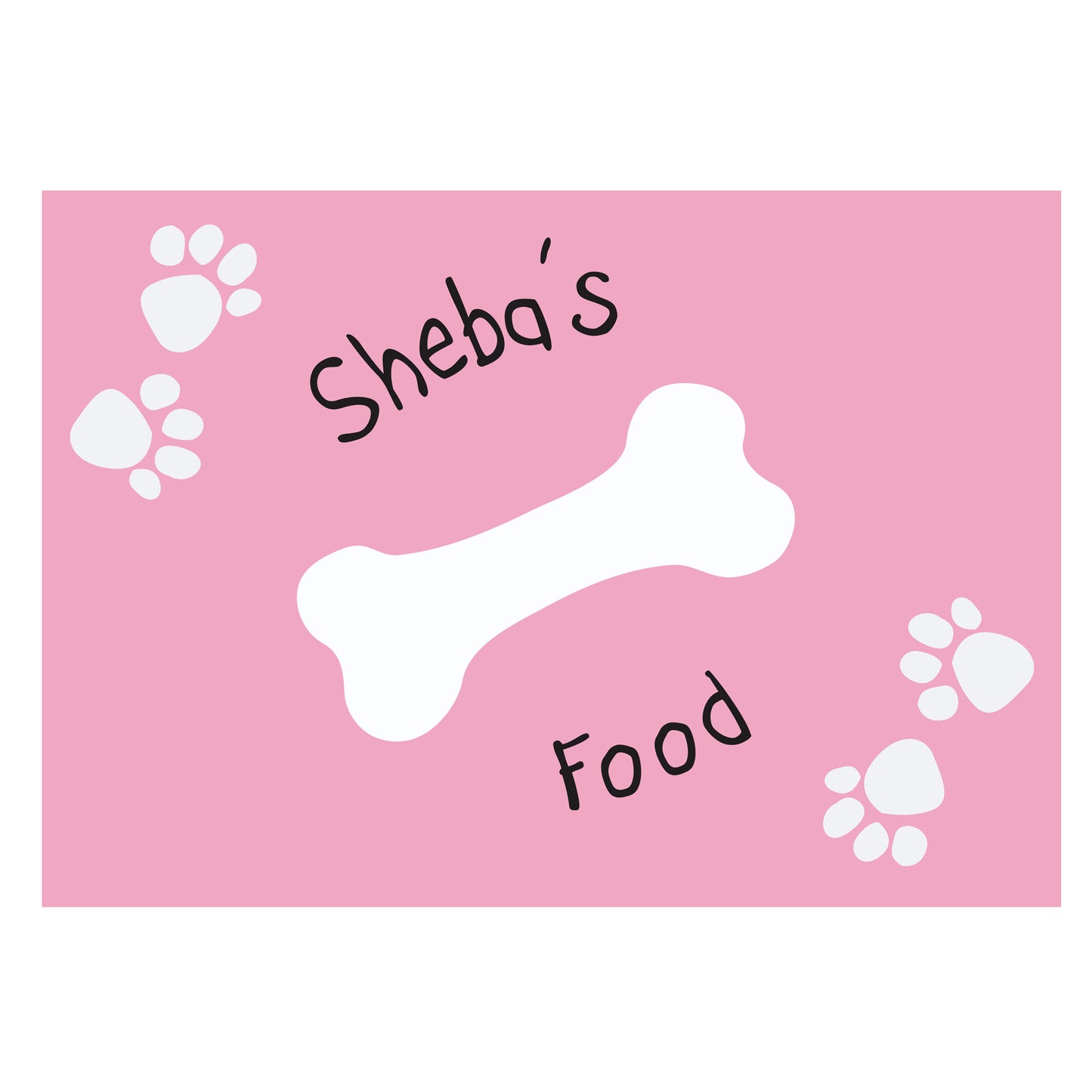 Personalised Pink Paw Print Dog Placemat - MK&JD Gifts