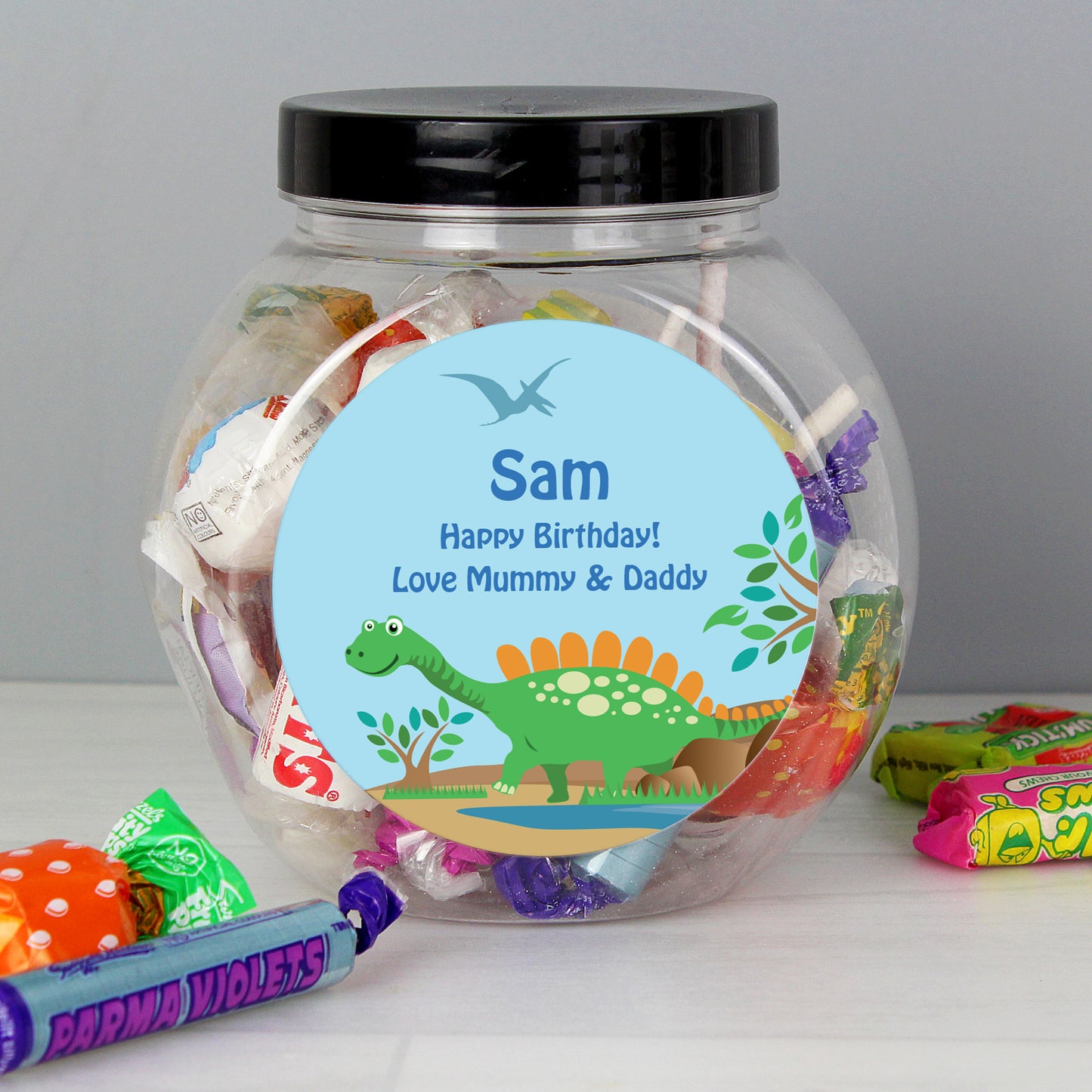 Personalised Dinosaur Sweets Jar - MK&JD Gifts