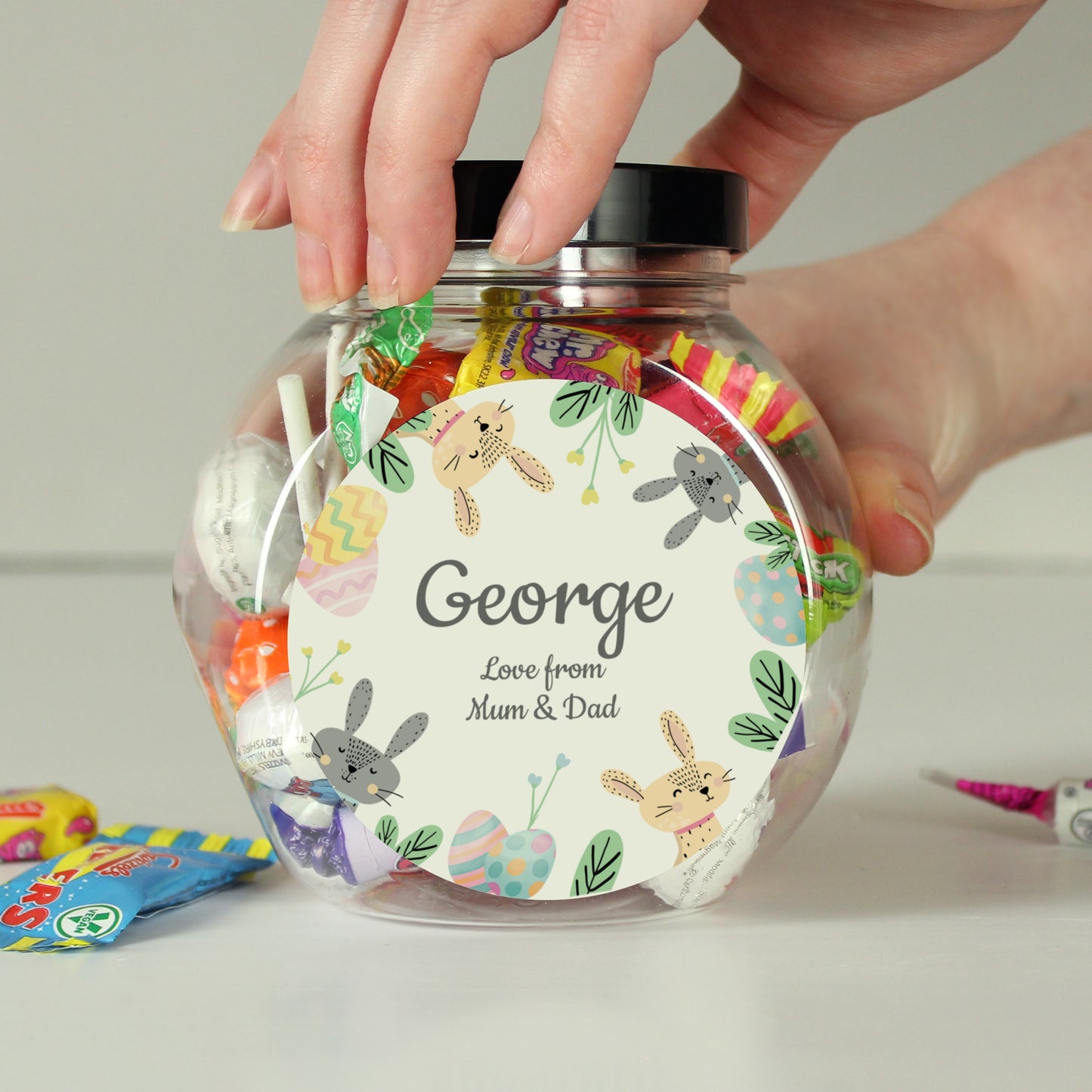 Personalised Easter Bunny Sweet Jar - MK&JD Gifts