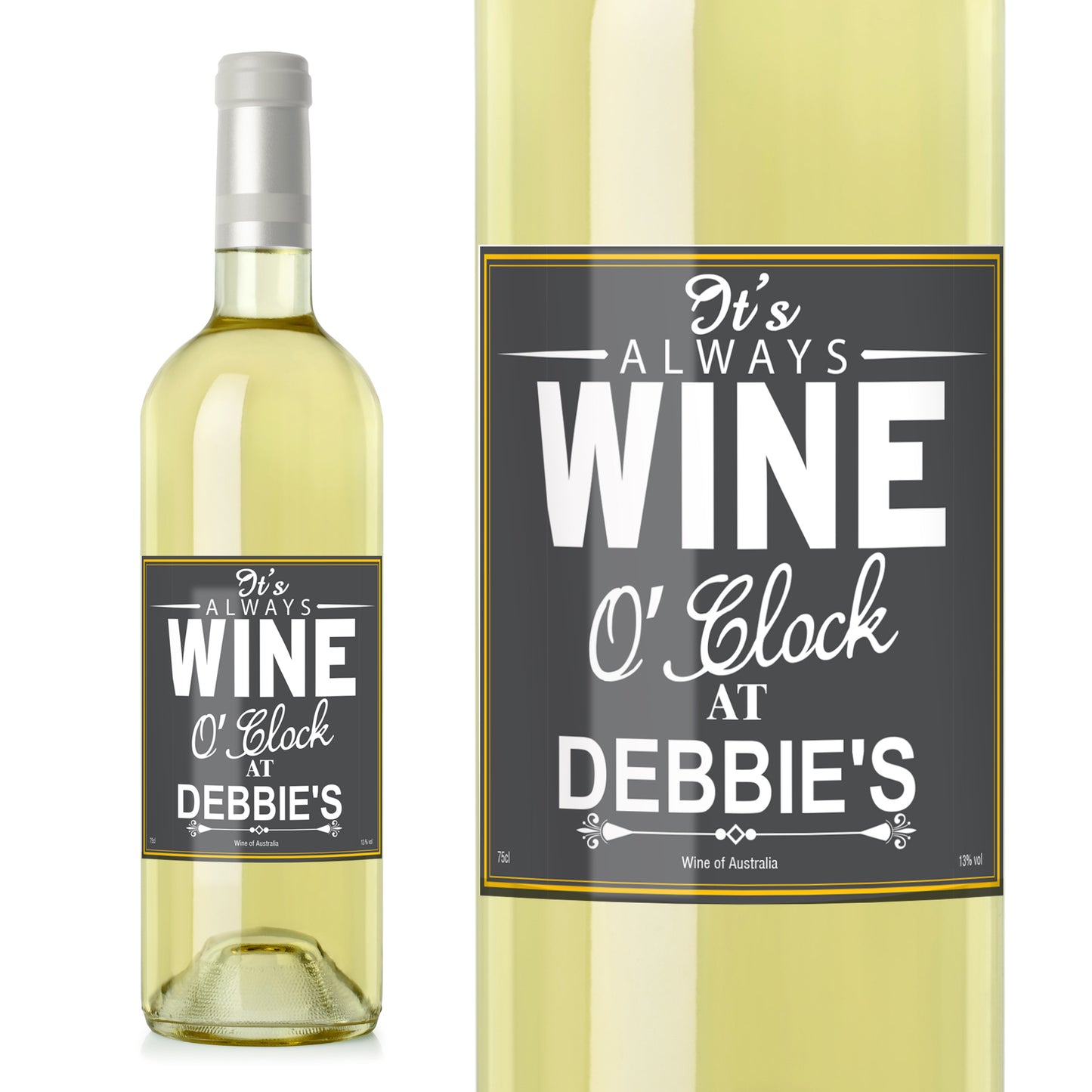 Personalised Wine O'Clock White Wine - MK&JD Gifts