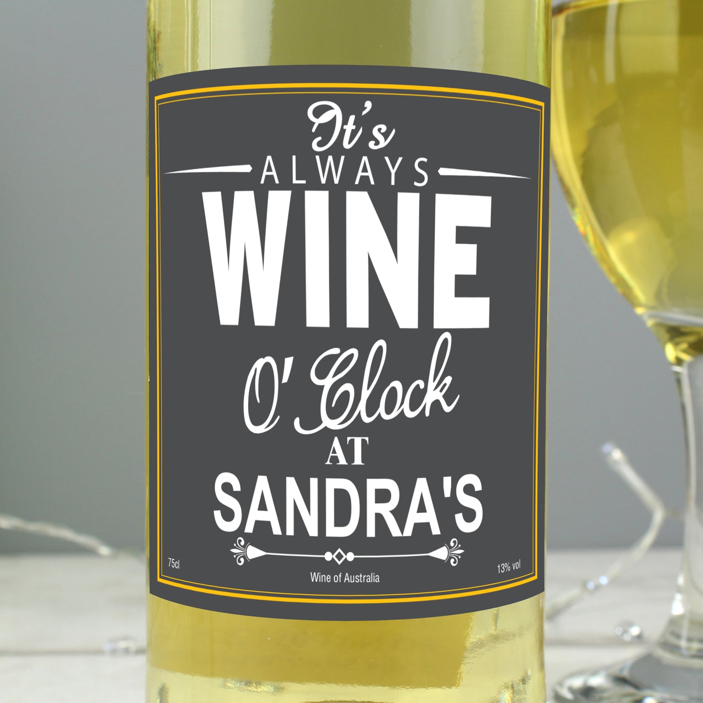 Personalised Wine O'Clock White Wine - MK&JD Gifts