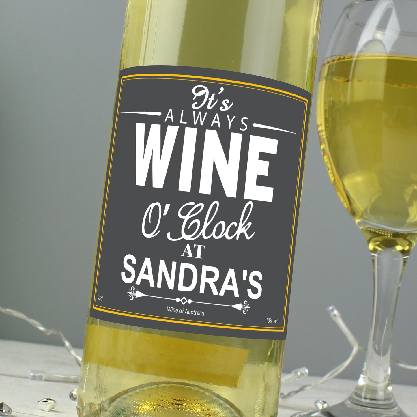 Personalised Wine O'Clock White Wine - MK&JD Gifts