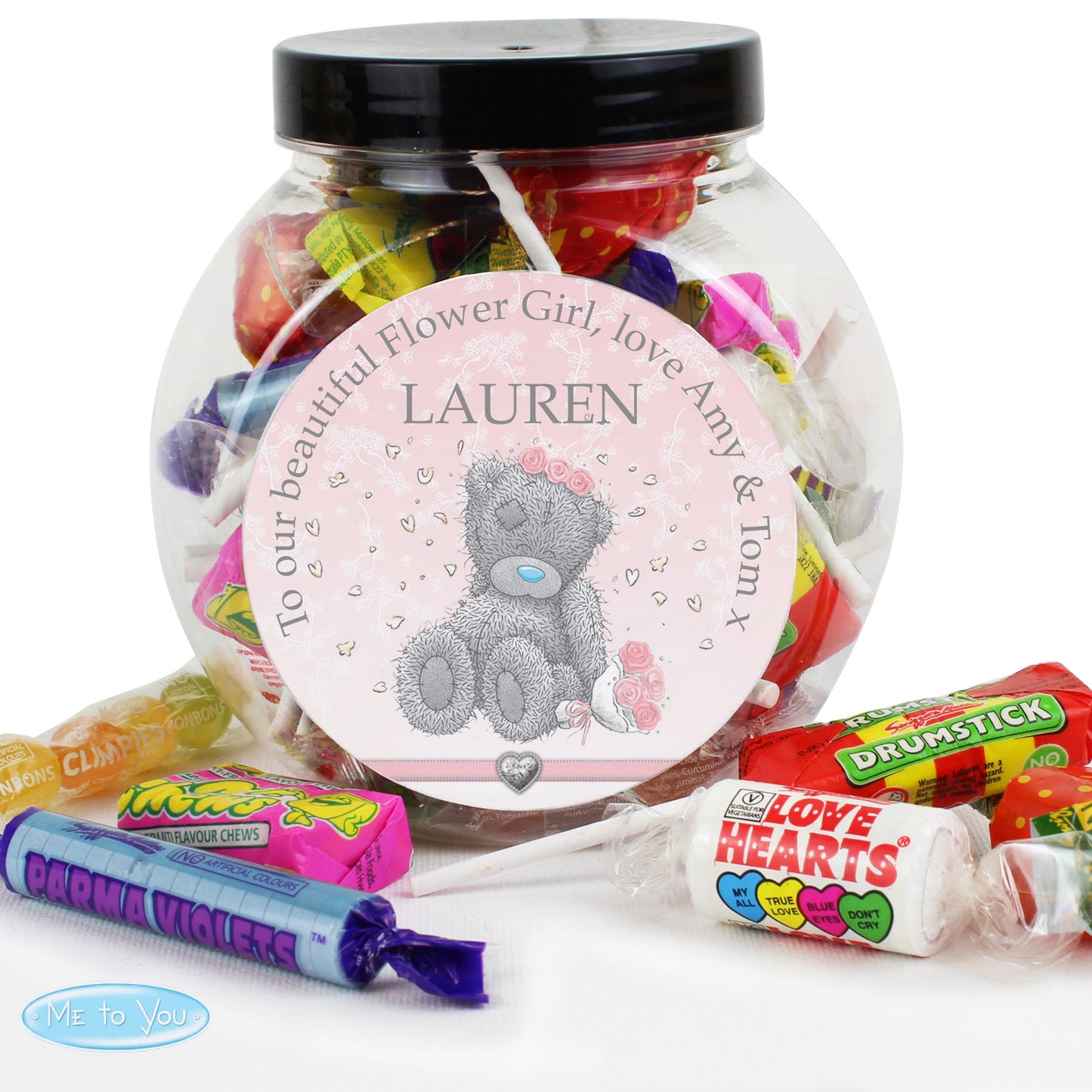 Personalised Me To You Bridesmaid Wedding Sweet Jar - MK&JD Gifts