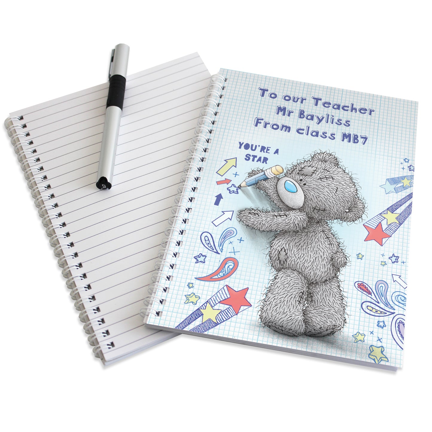 Personalised Me to You Teacher A5 Notebook - MK&JD Gifts
