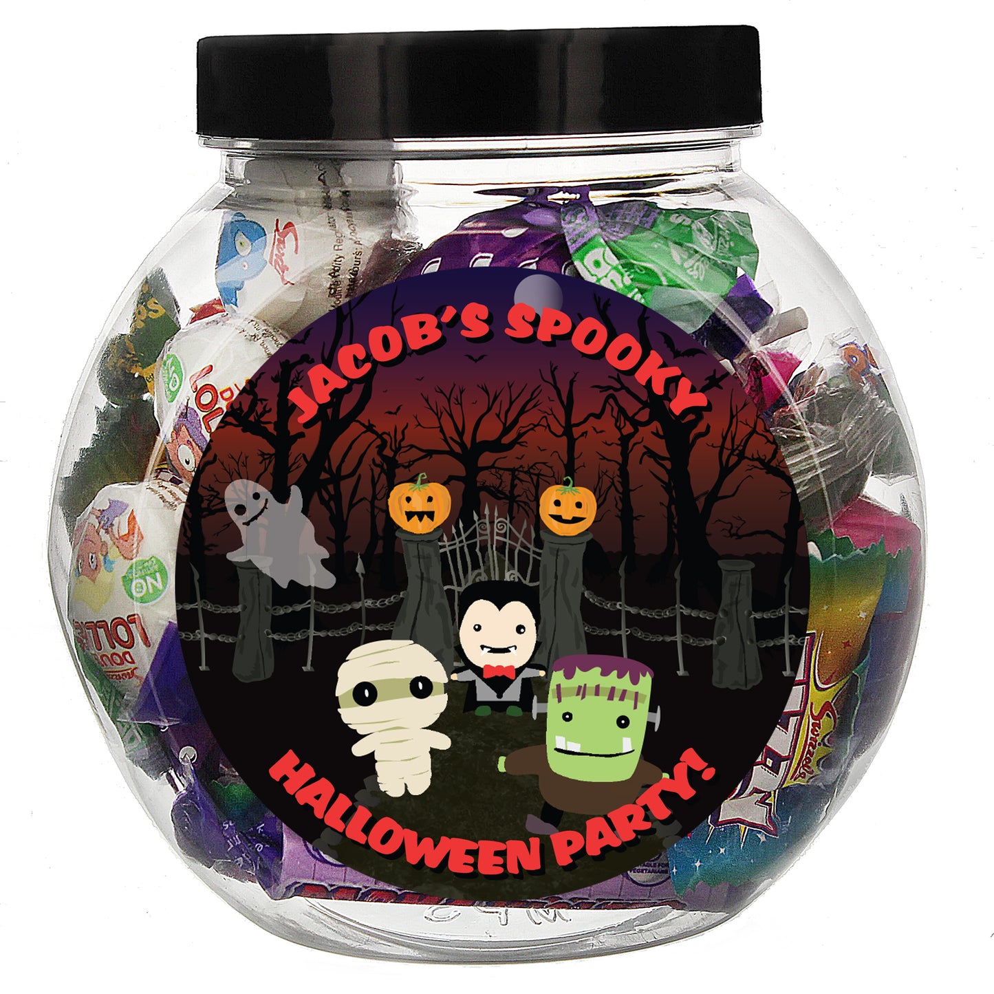 Personalised Halloween Characters Sweet Jar - MK&JD Gifts