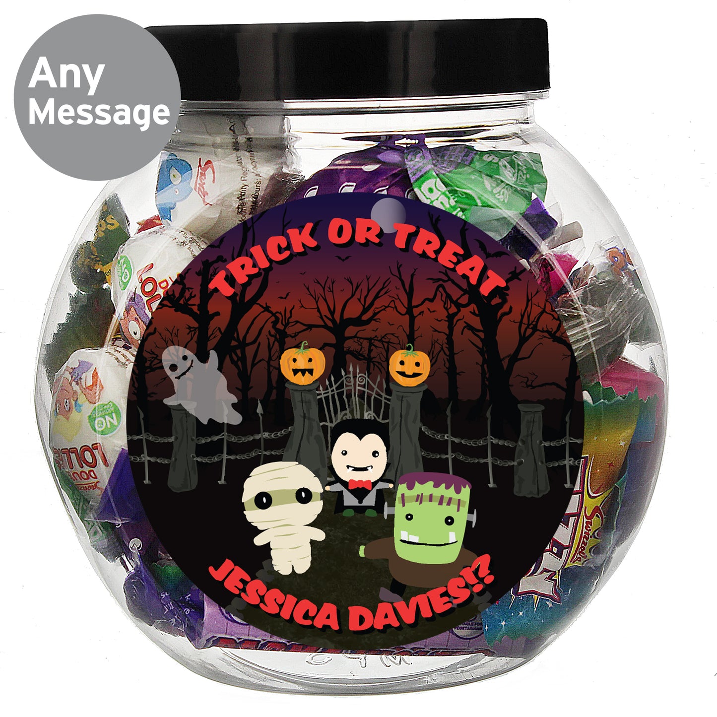 Personalised Halloween Characters Sweet Jar - MK&JD Gifts