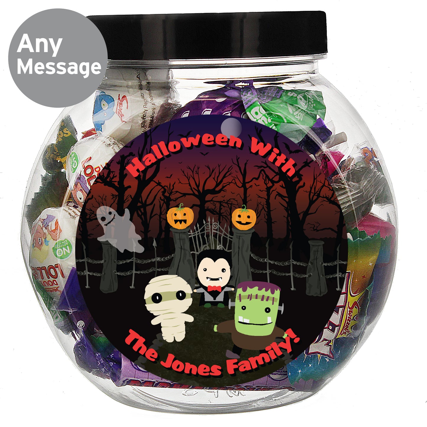 Personalised Halloween Characters Sweet Jar - MK&JD Gifts