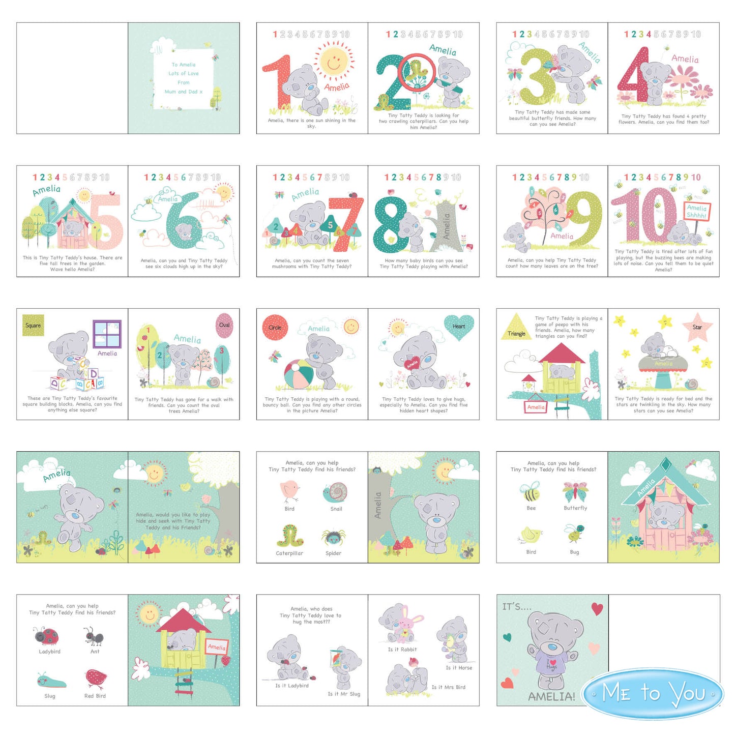 Personalised Tiny Tatty Teddy Learning Adventure Book - MK&JD Gifts
