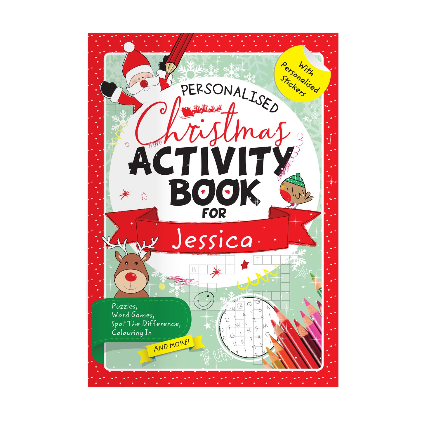 Personalised Christmas Activity Book with Stickers - MK&JD Gifts