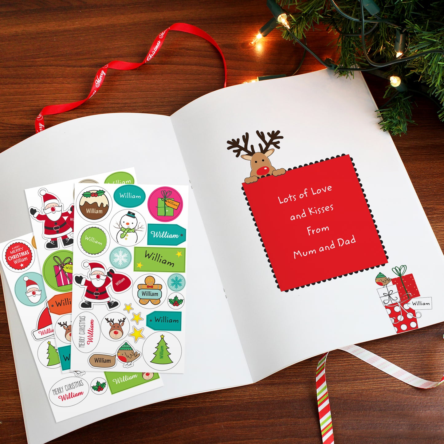 Personalised Christmas Activity Book with Stickers - MK&JD Gifts
