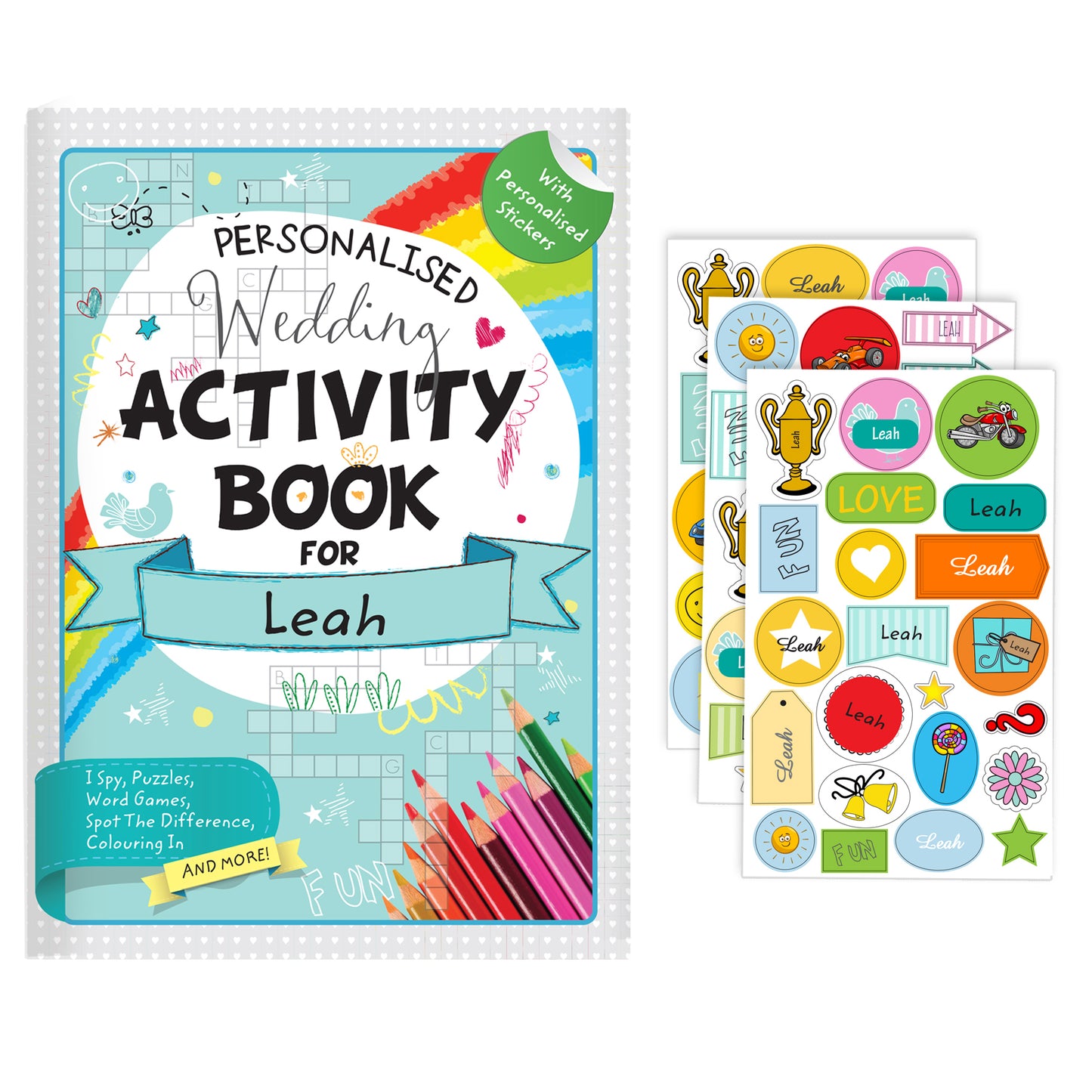Personalised Wedding Activity Book with Stickers - MK&JD Gifts