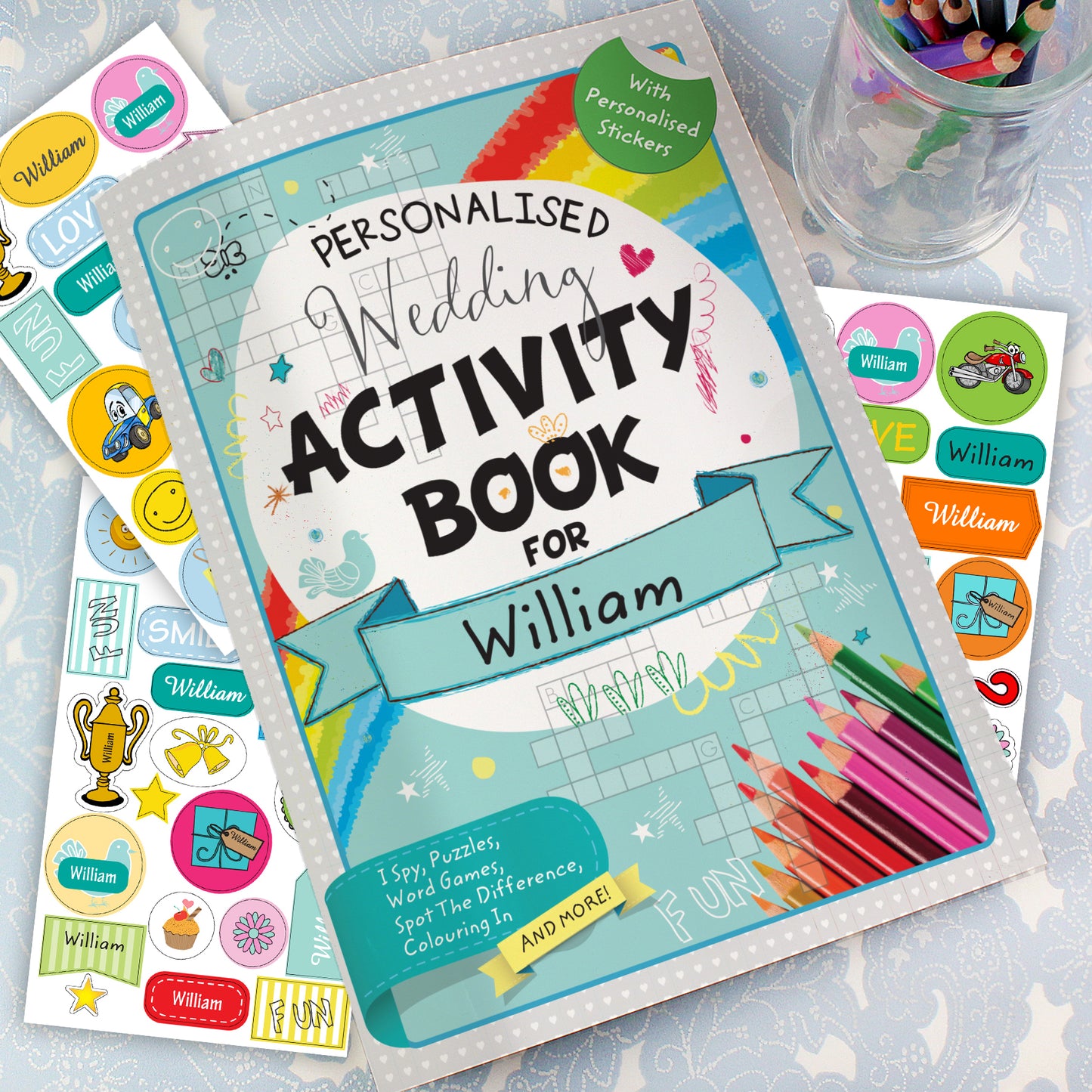 Personalised Wedding Activity Book with Stickers - MK&JD Gifts