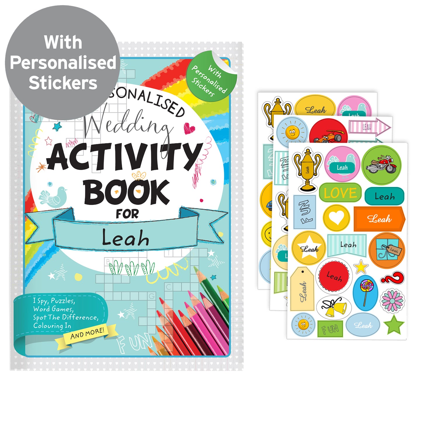 Personalised Wedding Activity Book with Stickers - MK&JD Gifts