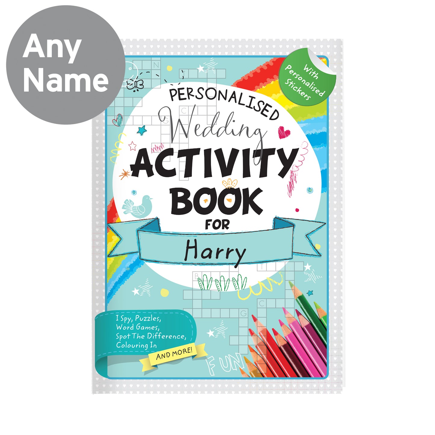 Personalised Wedding Activity Book with Stickers - MK&JD Gifts