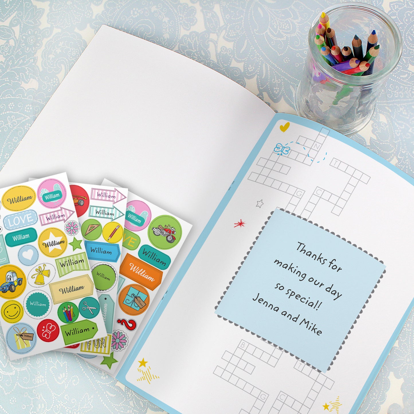 Personalised Wedding Activity Book with Stickers - MK&JD Gifts