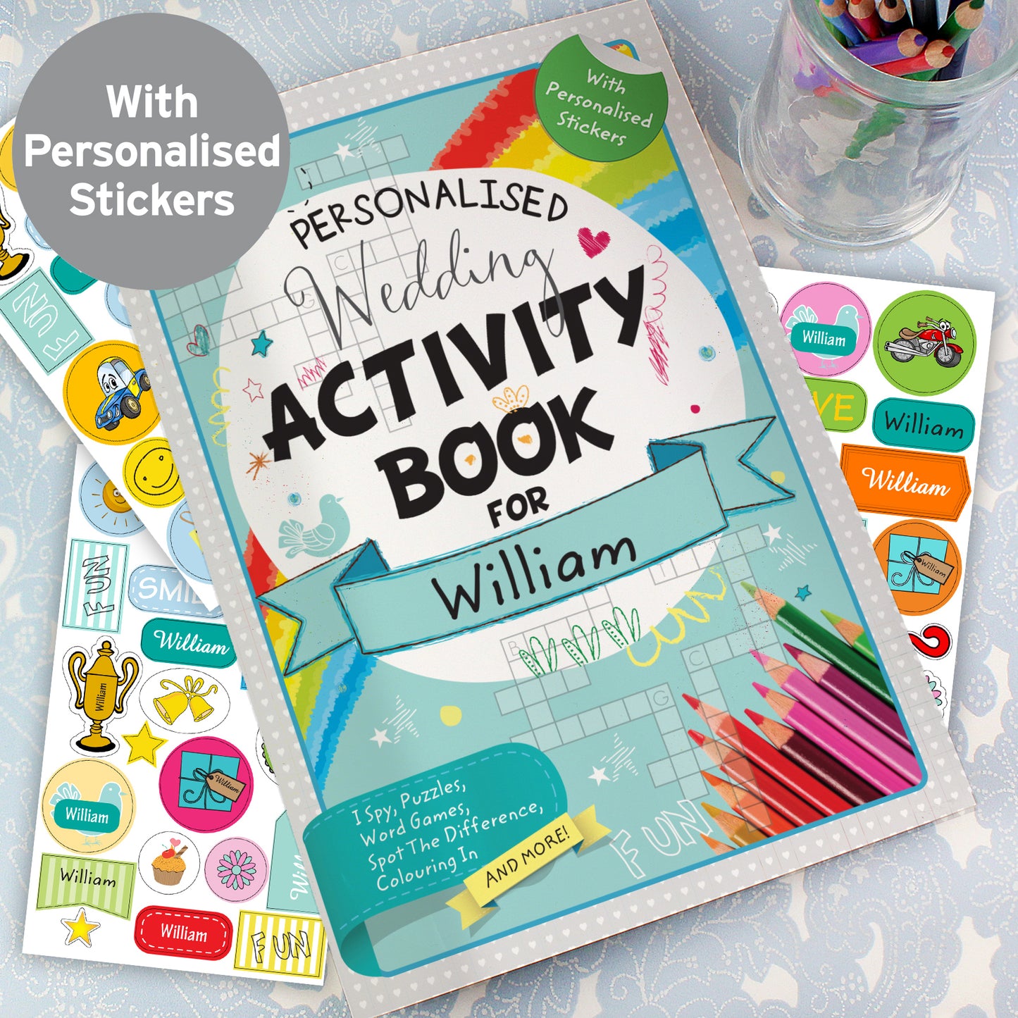 Personalised Wedding Activity Book with Stickers - MK&JD Gifts