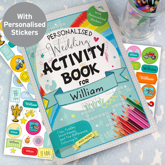 Personalised Wedding Activity Book with Stickers - MK&JD Gifts