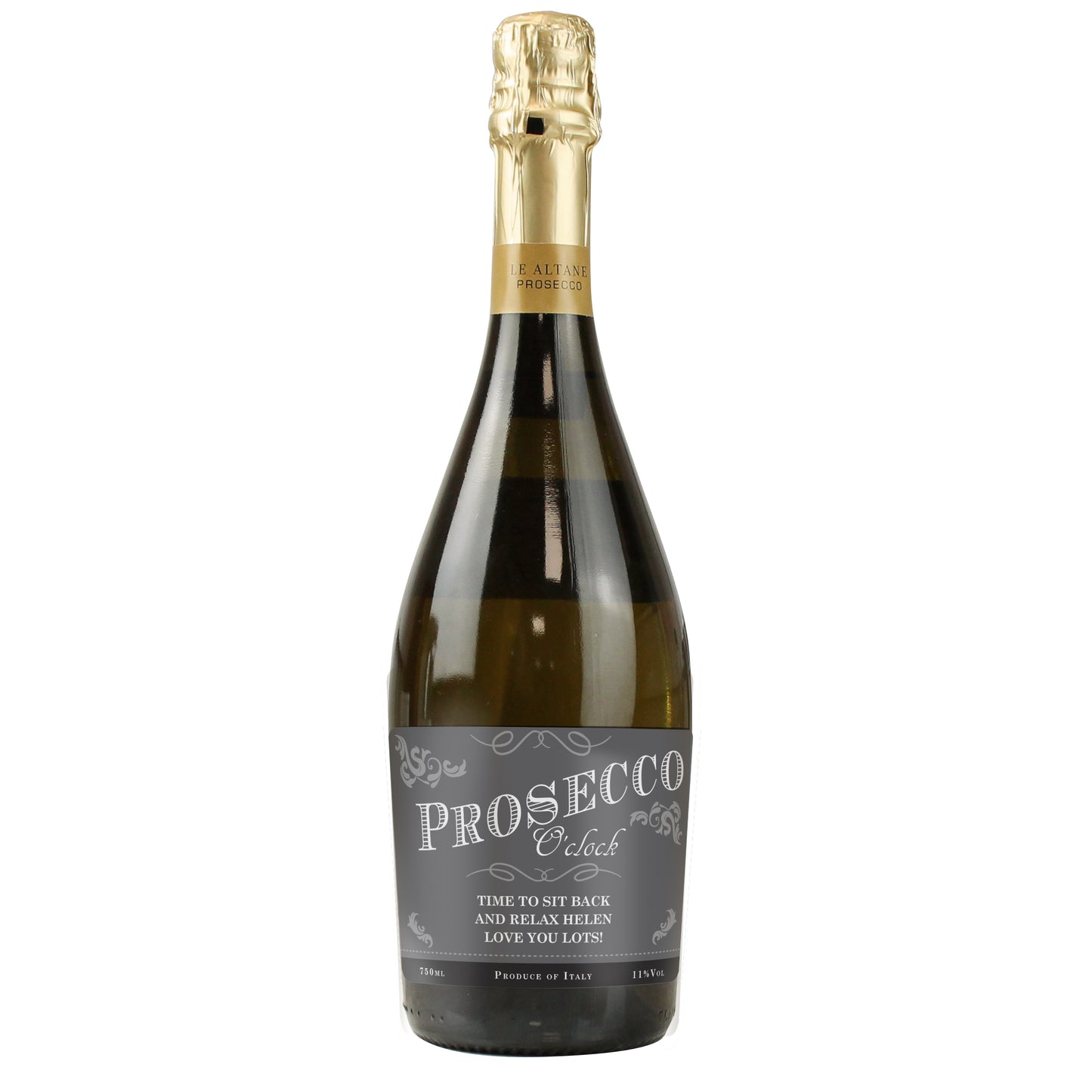 Personalised 'Prosecco O'Clock' Bottle of Prosecco - MK&JD Gifts