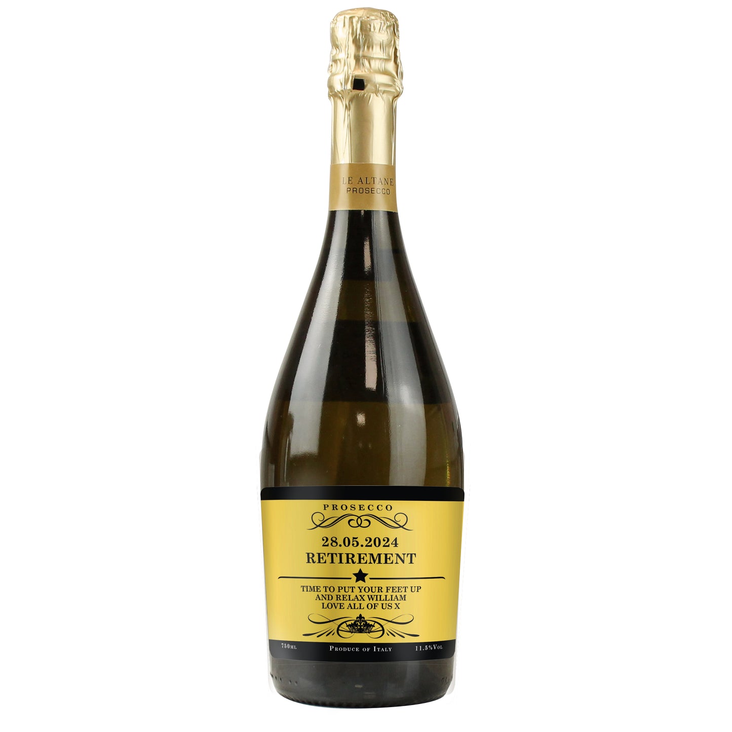 Personalised Any Message Bottle of Prosecco - MK&JD Gifts