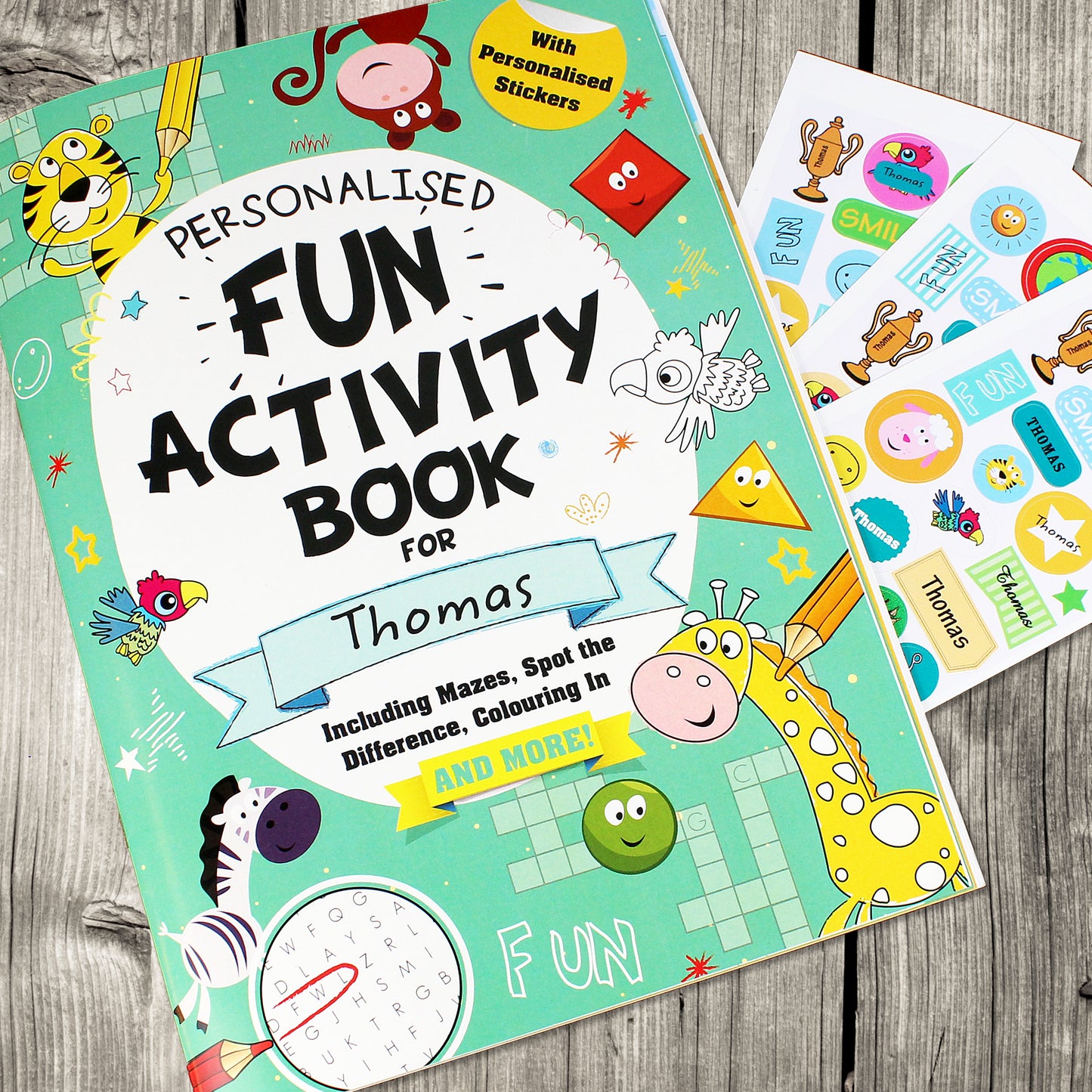 Personalised Activity Book with Stickers - MK&JD Gifts