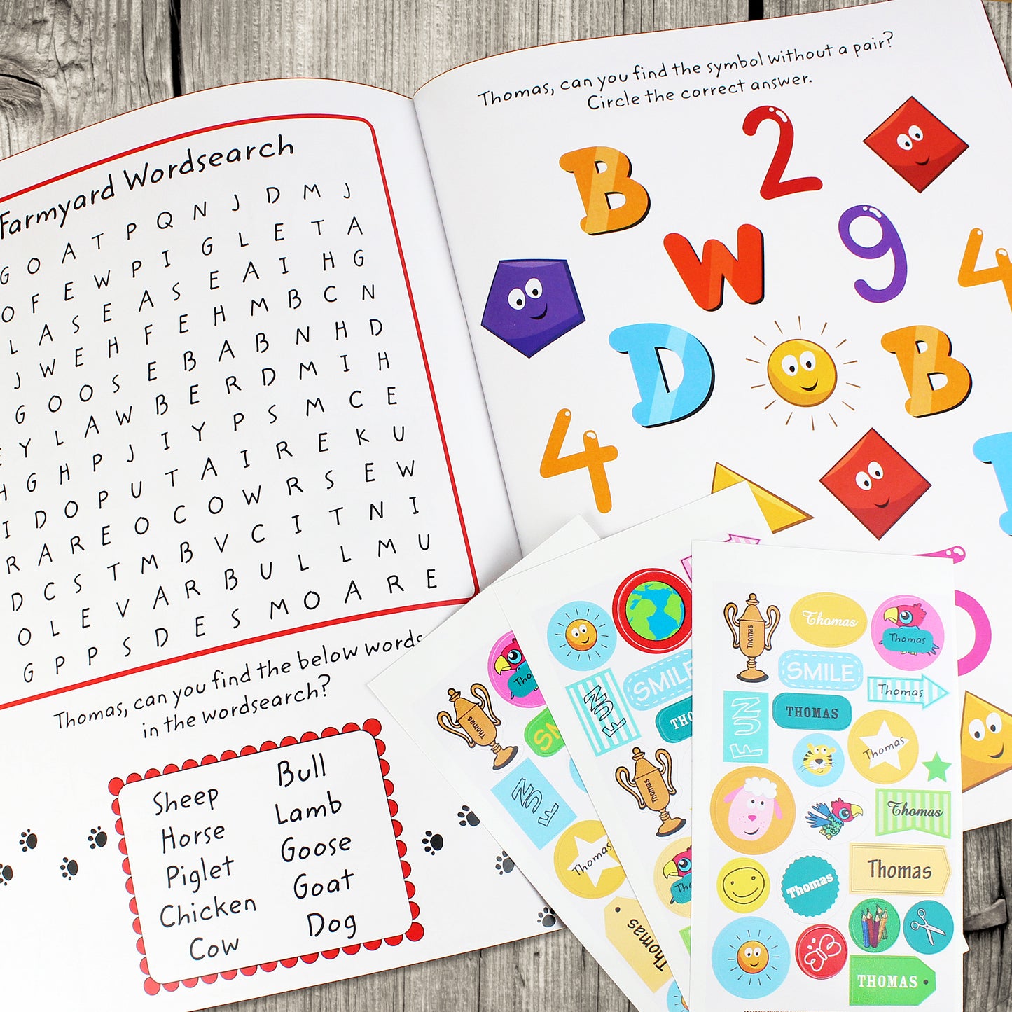 Personalised Activity Book with Stickers - MK&JD Gifts