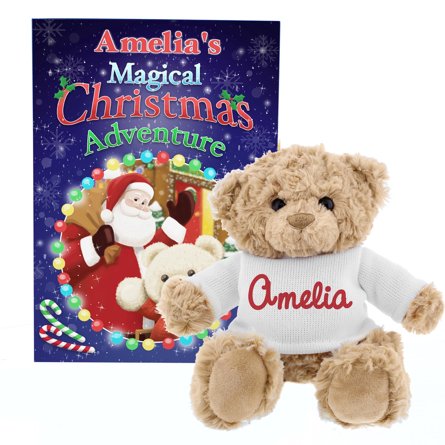 Personalised Magical Christmas Adventure Story Book and Personalised Teddy Bear - MK&JD Gifts