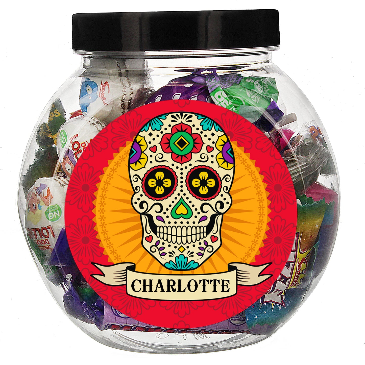Personalised Sugar Skull Sweet Jar - MK&JD Gifts