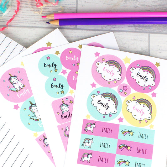 Personalised Baby Unicorn Sticker Set - MK&JD Gifts