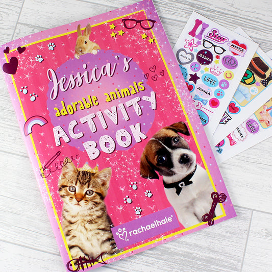 Personalised Rachael Hale Adorable Animals Activity Book With Stickers - MK&JD Gifts